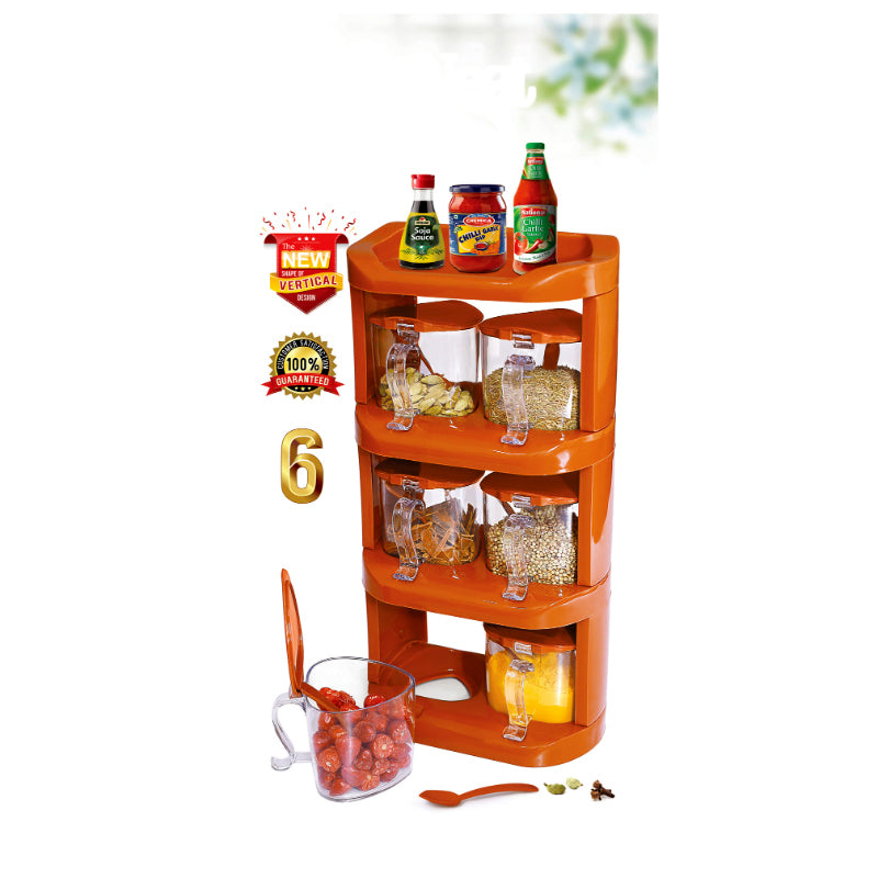 Pretty Neat 4-Tier Vertical Spice Rack Set - 6 PCs