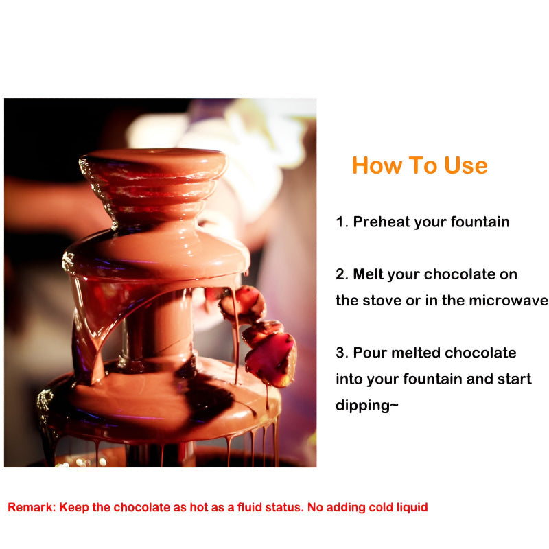 BD-017 Electric 3-Tier Mini Chocolate Fondue Fountain