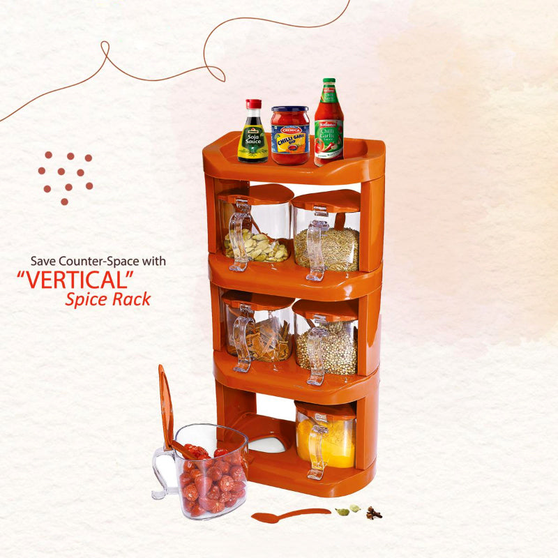 Pretty Neat 4-Tier Vertical Spice Rack Set - 6 PCs