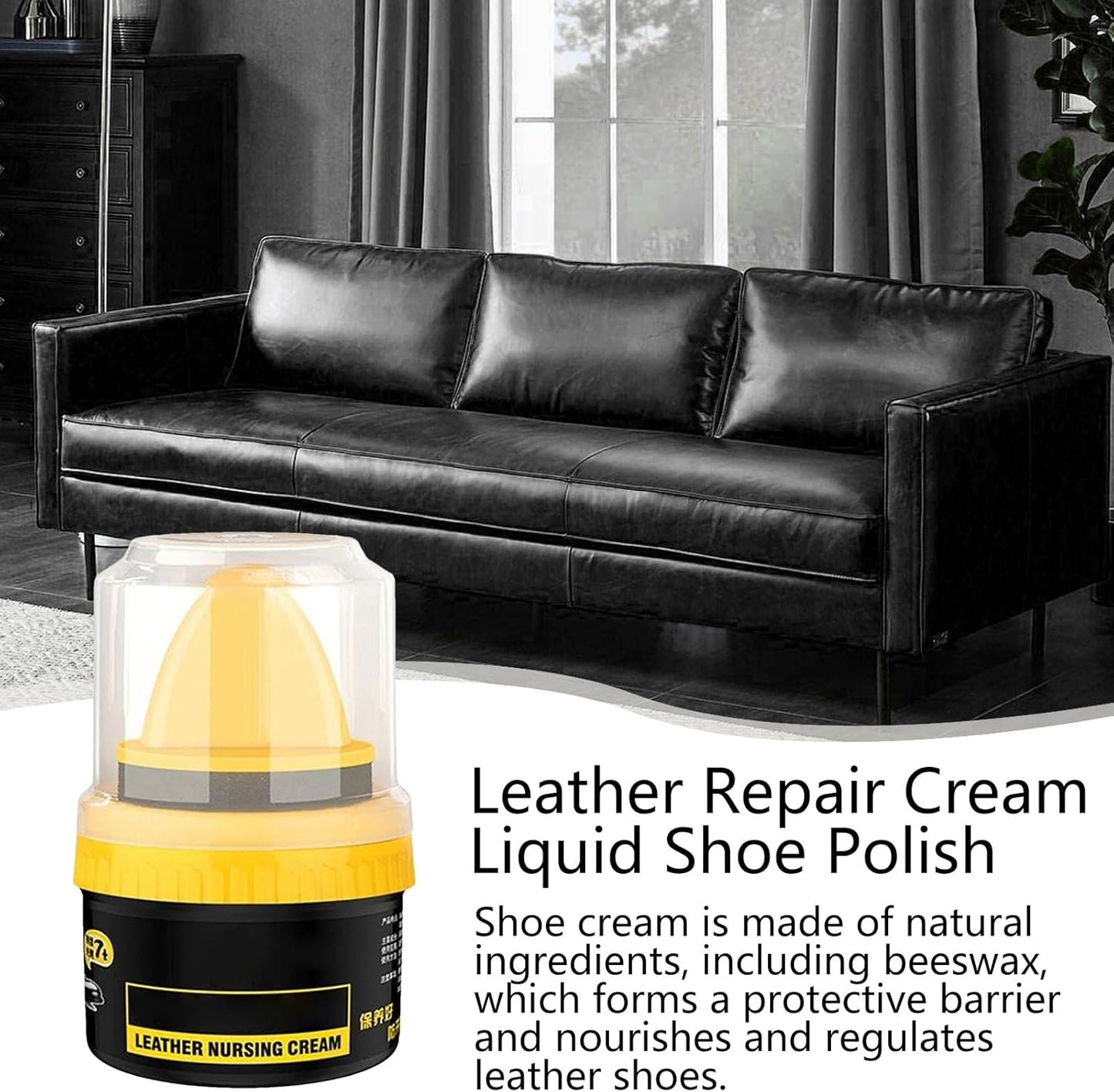 Black Leather Repair & Shoe Polish Cream