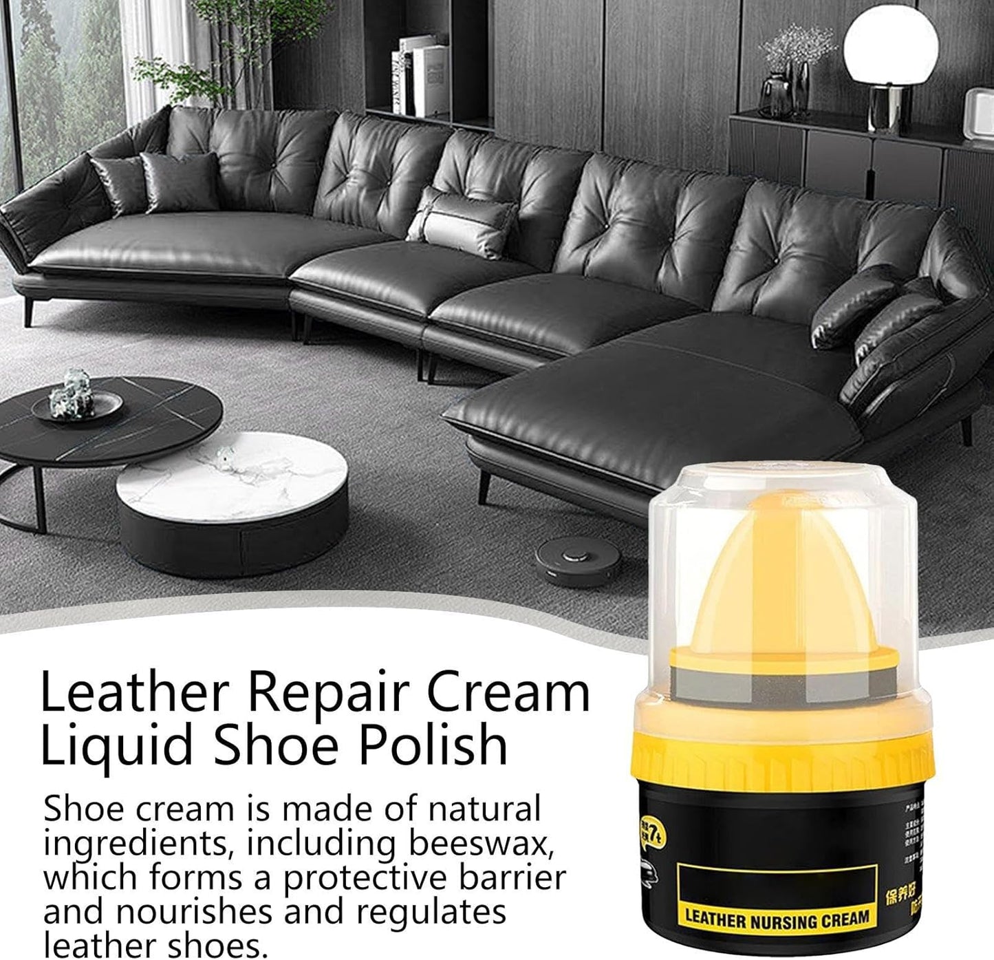 Black Leather Repair & Shoe Polish Cream