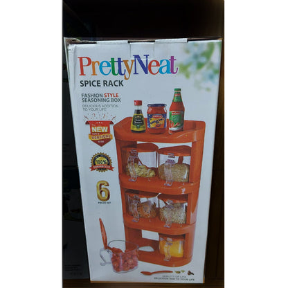 Pretty Neat 4-Tier Vertical Spice Rack Set - 6 PCs