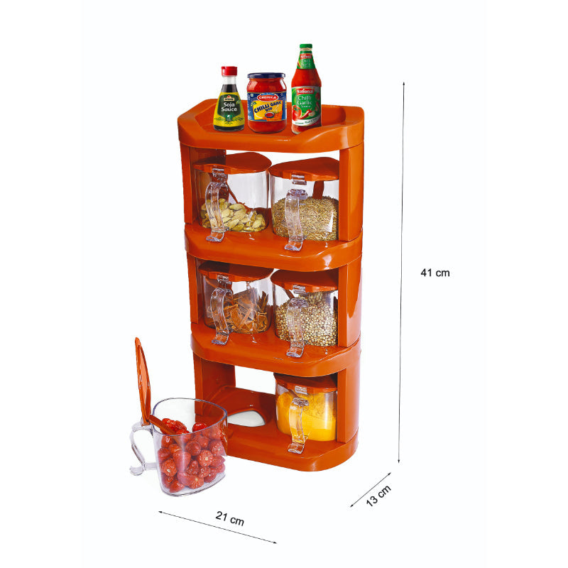 Pretty Neat 4-Tier Vertical Spice Rack Set - 6 PCs