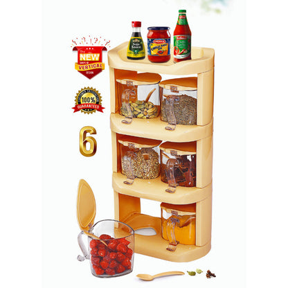 Pretty Neat 4-Tier Vertical Spice Rack Set - 6 PCs