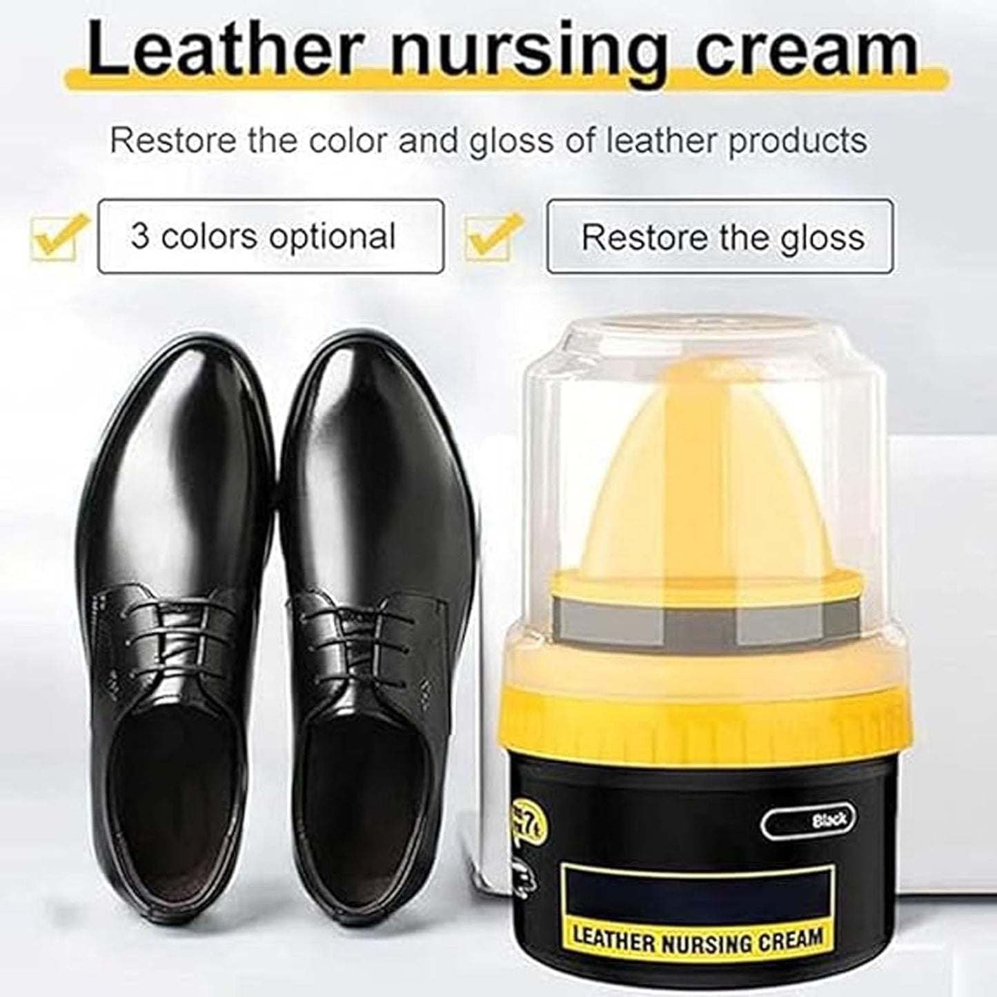 Black Leather Repair & Shoe Polish Cream